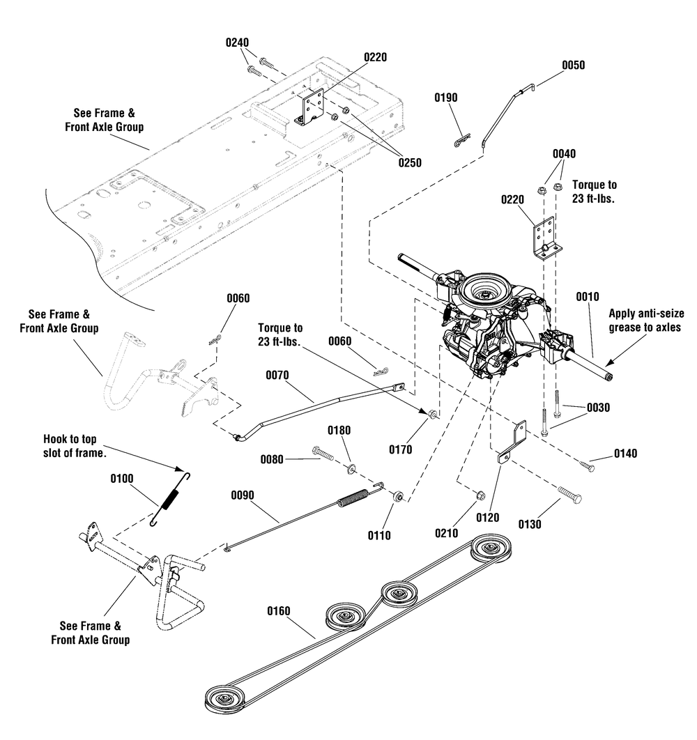 Transmission Group - Hydro Gear Diagram and Parts List for 2690930-01-MT24520H 2012 Briggs and Stratton Lawn Tractor